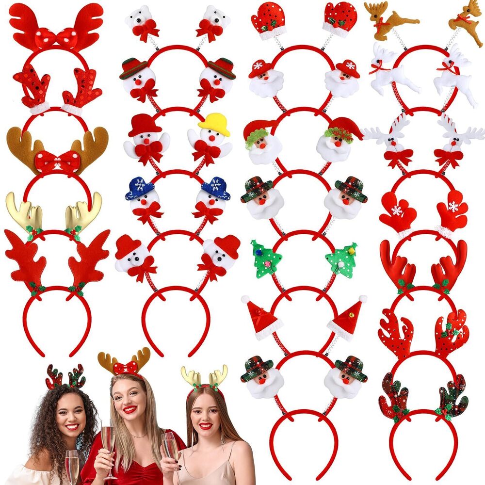 2805 100 Pcs Christmas Headbands Xmas Party Costume Headbands Favors